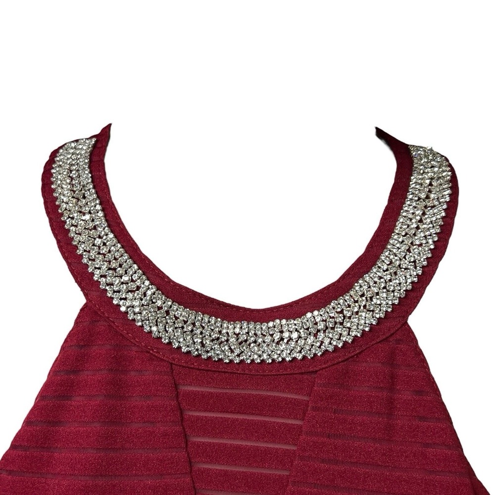 Altar'd State Red Mini‎ Dress Size Small Rhinestone Sleeveless Textured Party - Picture 3 of 12